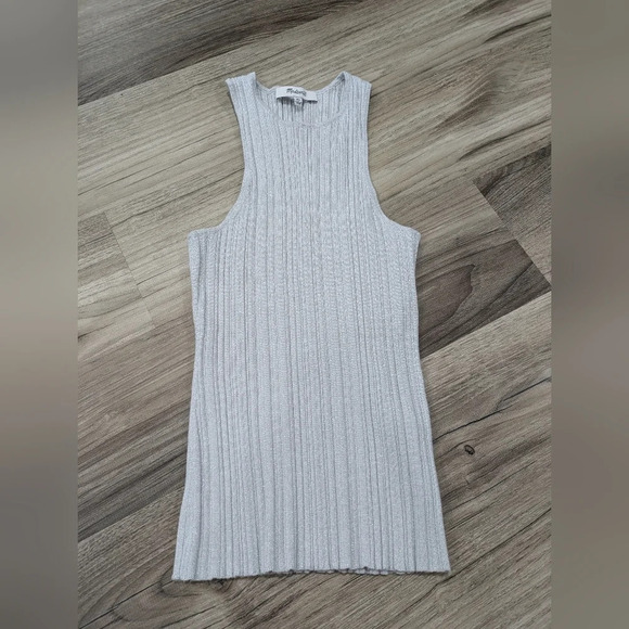 Madewell The Signature Shimmer Knit Cutaway Sweater Tank in Vapor - Picture 1 of 6